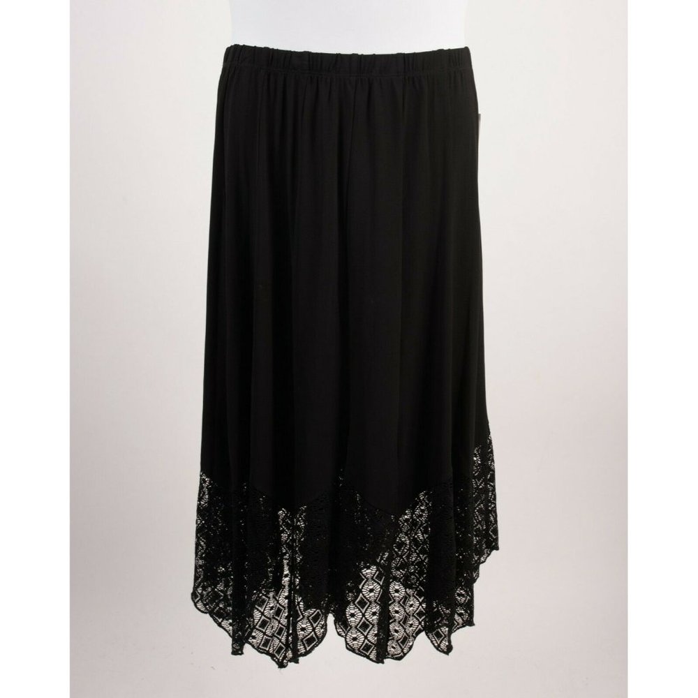 Ruby Rd. Womens Maxi A-Line Flowy Skirt XL Black